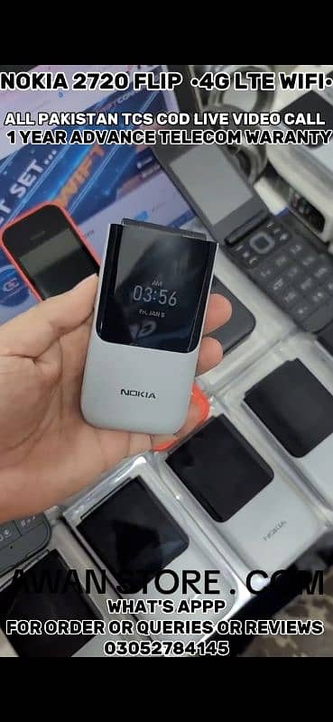 NOKIA 2720 FLIP V 4G •• WI-FI HOTSPOT •• ADVANCE TELECOM WARANTY 13