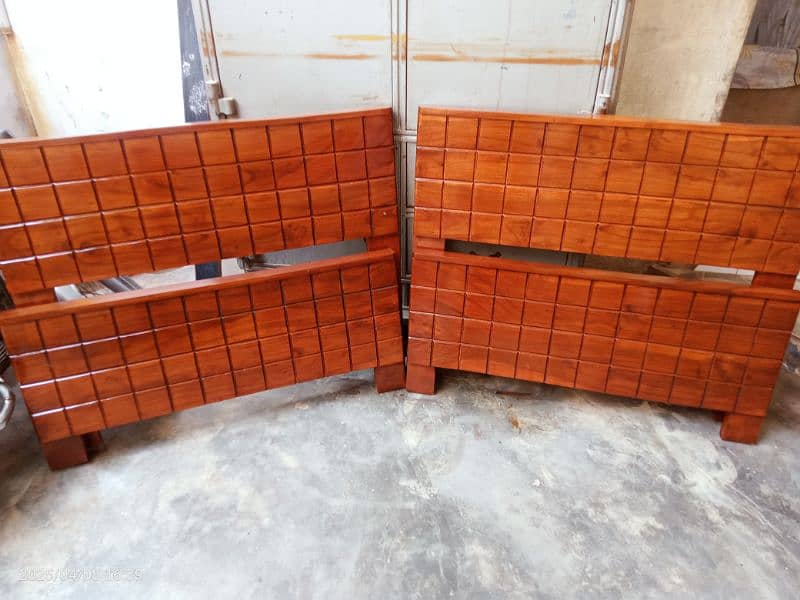 2 wooden single beds 3
