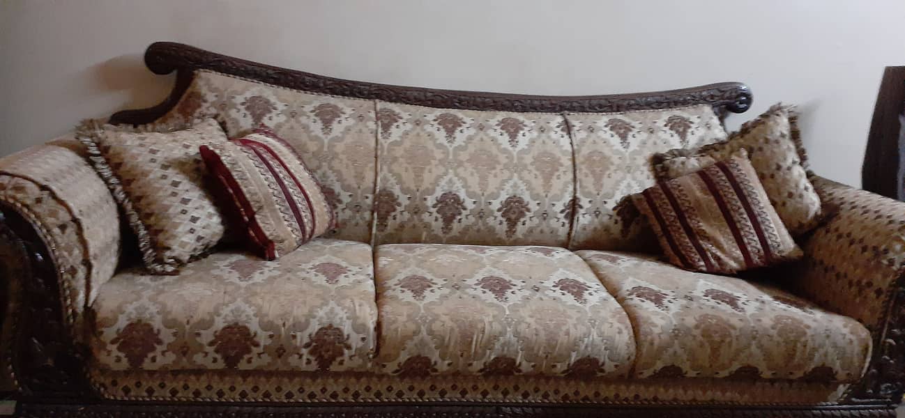7 seater wooden sofa set 0
