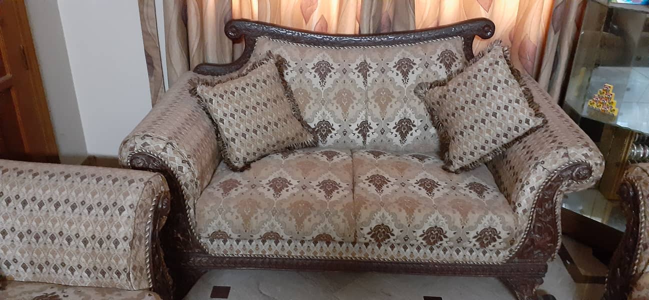 7 seater wooden sofa set 5