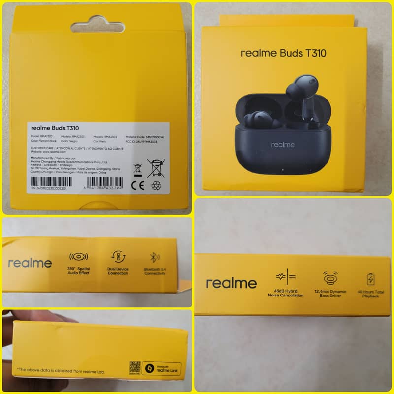 Realme t310 2025, 46bd ANC, 6 mics ENC, dual device, 360 Audio, 40Hrs 0