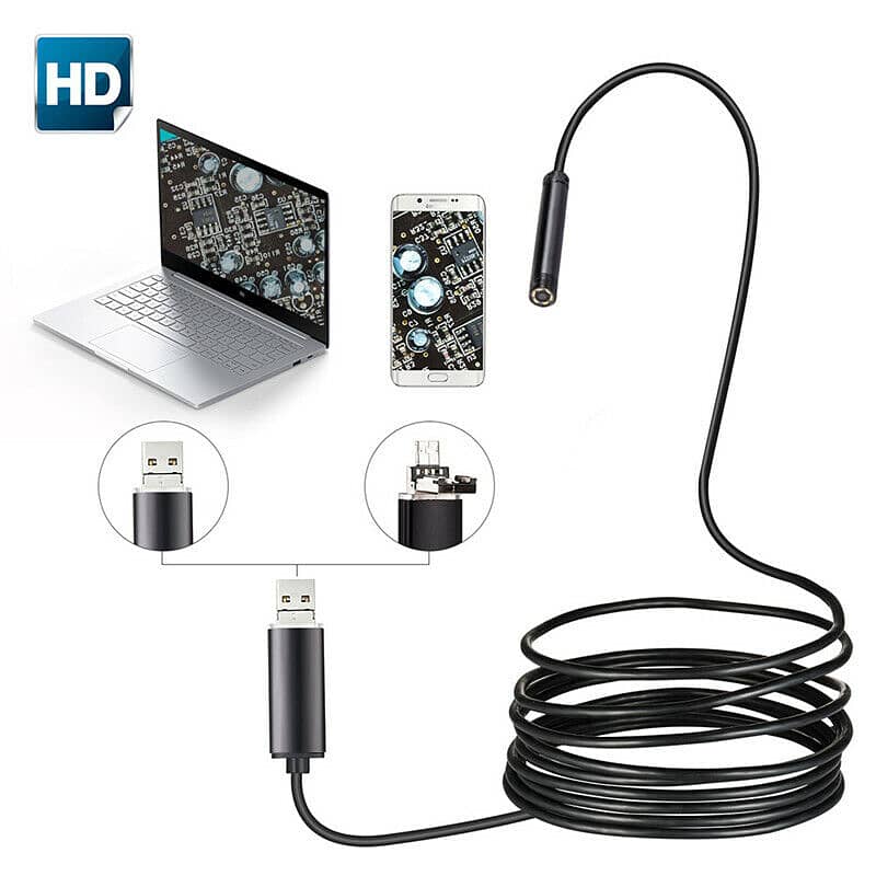 2M 6LED 5mm Android Endoscope Waterproof Snake Borescope USB Inspecti 1