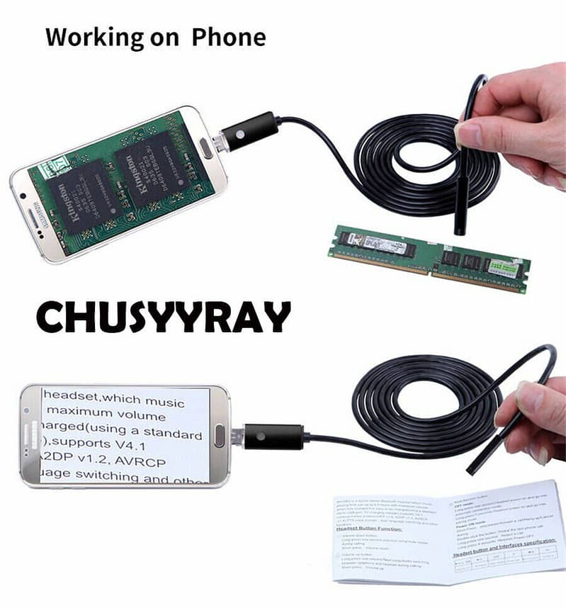 2M 6LED 5mm Android Endoscope Waterproof Snake Borescope USB Inspecti 2