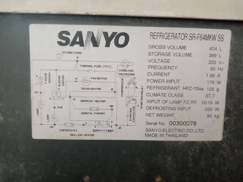 Sanyo kleo no frost refrigerator 1