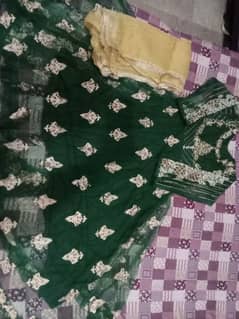 Bottle green colour long maxi