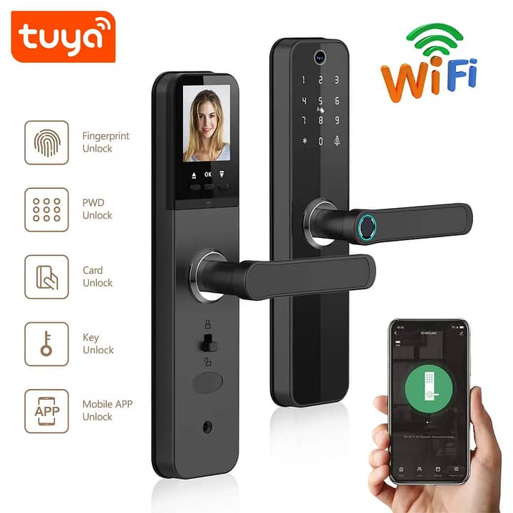 Wholesale Smart Handle WiFi Fingerprint Electric Door lock Airbnb tt 8