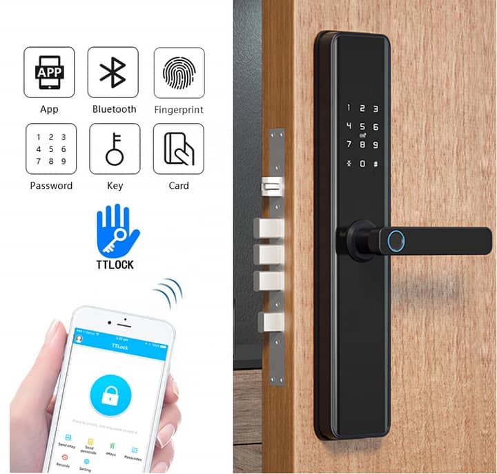 Wholesale Smart Handle WiFi Fingerprint Electric Door lock Airbnb tt 6