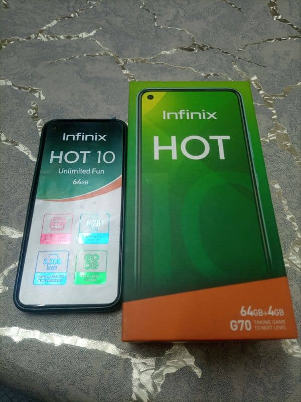 Infinix Hot 10 with Box and case 9
