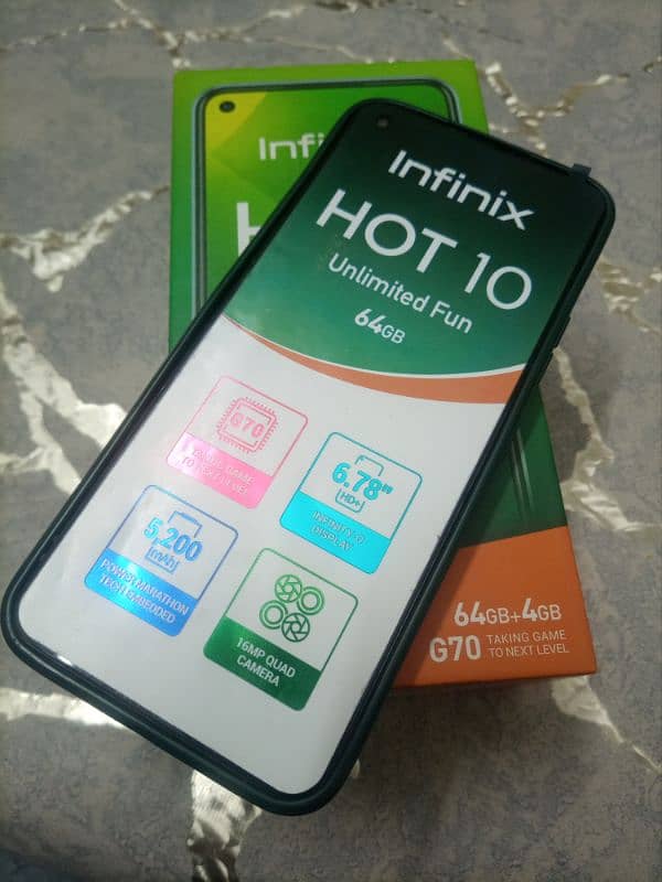 Infinix Hot 10 with Box and case 13