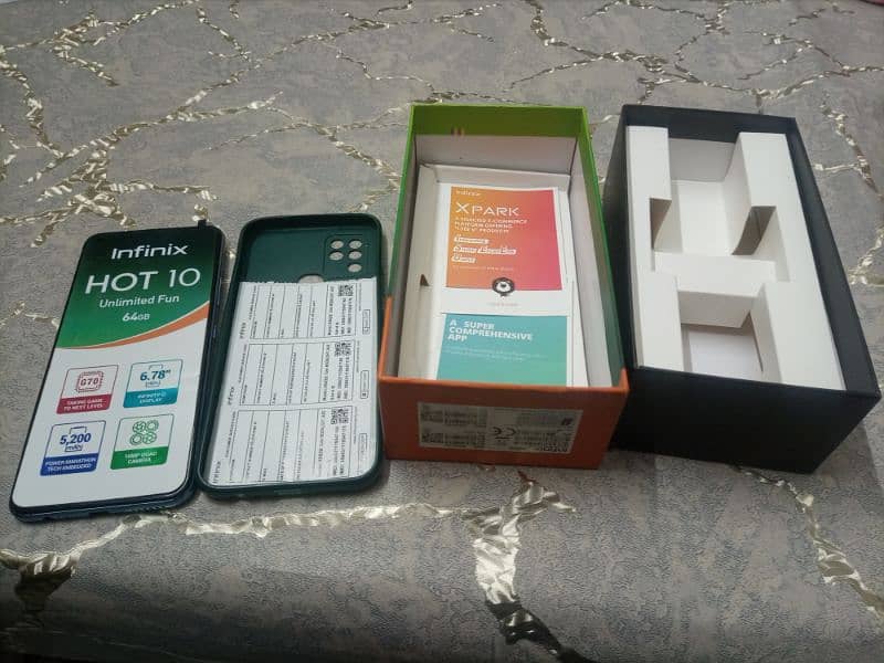 Infinix Hot 10 with Box and case 14