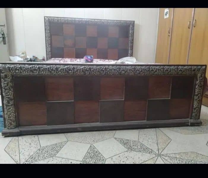 king size bed without mattress, dressing table,2 side tables for sale 0