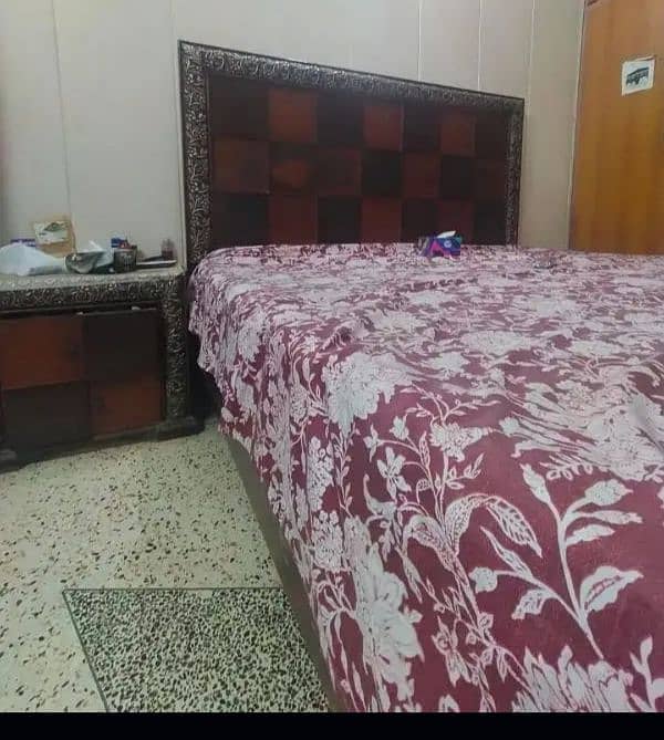 king size bed without mattress, dressing table,2 side tables for sale 1