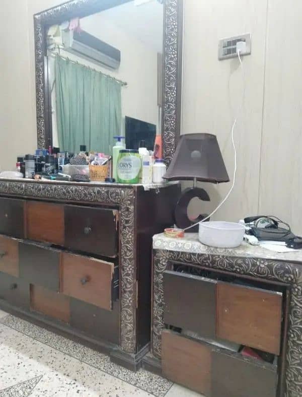 king size bed without mattress, dressing table,2 side tables for sale 4