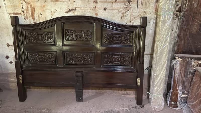 orignal tali wooden  bed set and chair and one table 0