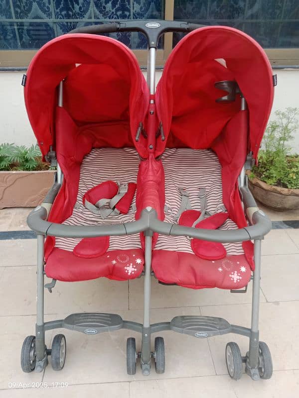 Imported Double Parallel Stroller – Excellent Condition! 0