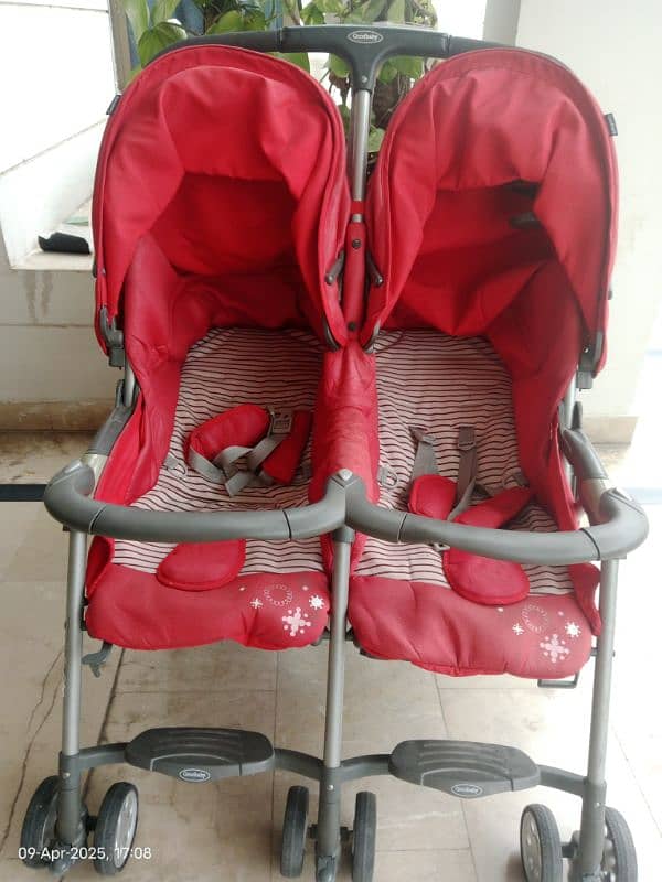 Imported Double Parallel Stroller – Excellent Condition! 2