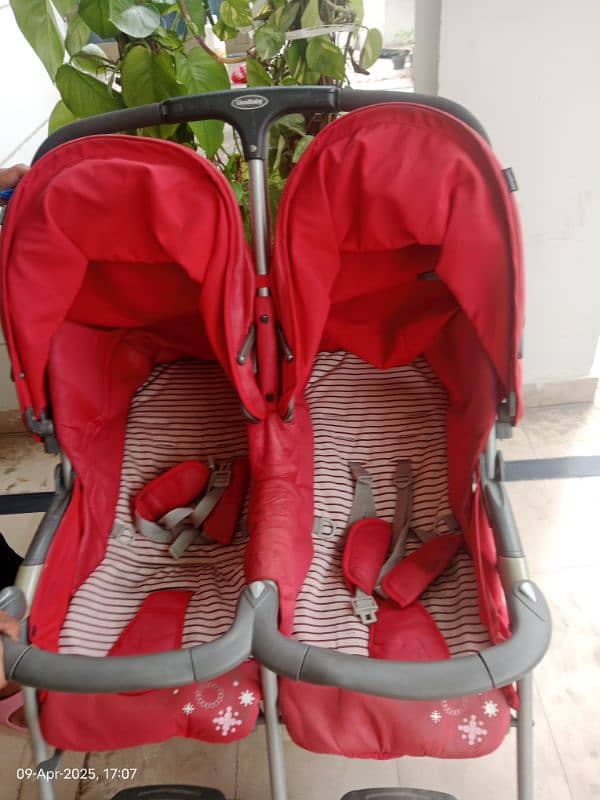 Imported Double Parallel Stroller – Excellent Condition! 3