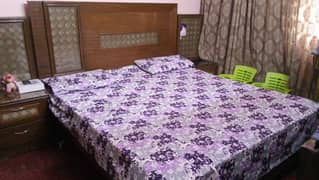 bed with 2 wardrobe set