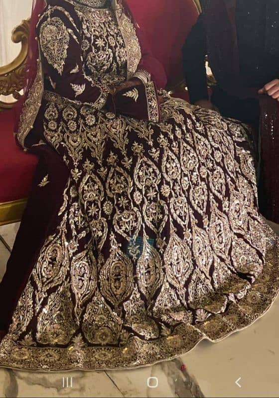 velvet bridal lhenga for sale 0