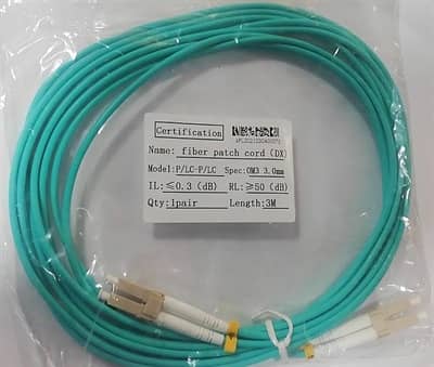 LC-LC Duplex OM3 Multimode Patch Cord 3-Meter 0