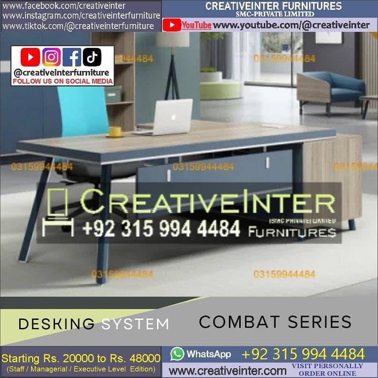 Office table staff laptop computer chair sofa working desk workstatio 11