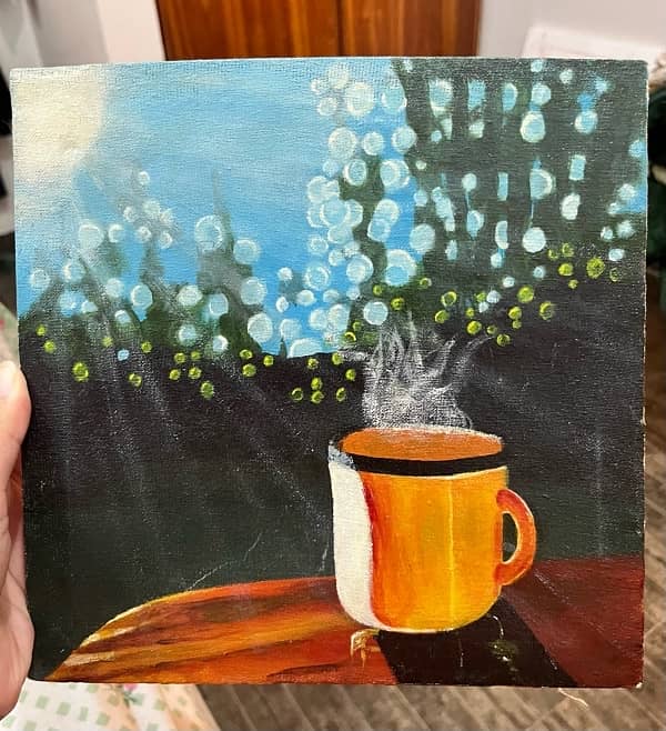 Cup of coffee painting 0