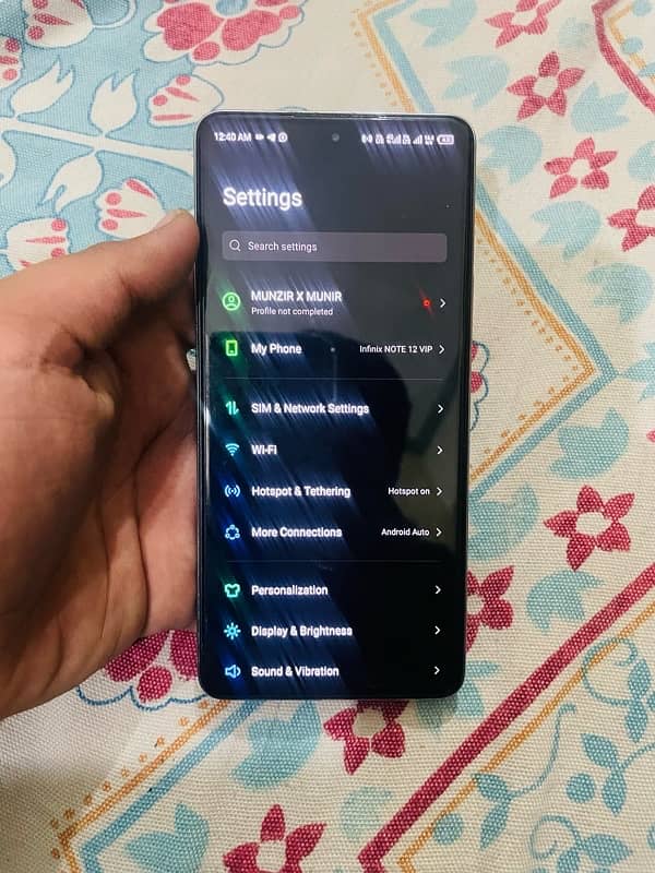 Infinix Note 12 vip 8+5/256 LUSH condition No any fault 03392608091 7