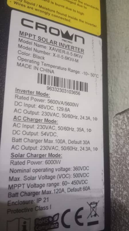 crown 5.6 KW hybrid inverter 5