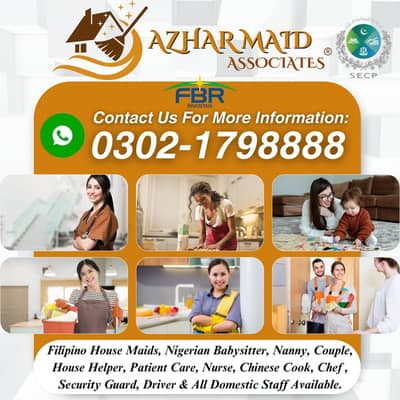 Maids / House Maids / cook / Nanny , chef / Filipino Maid Available