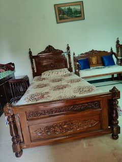 Wooden Chinioti single beds new. . .