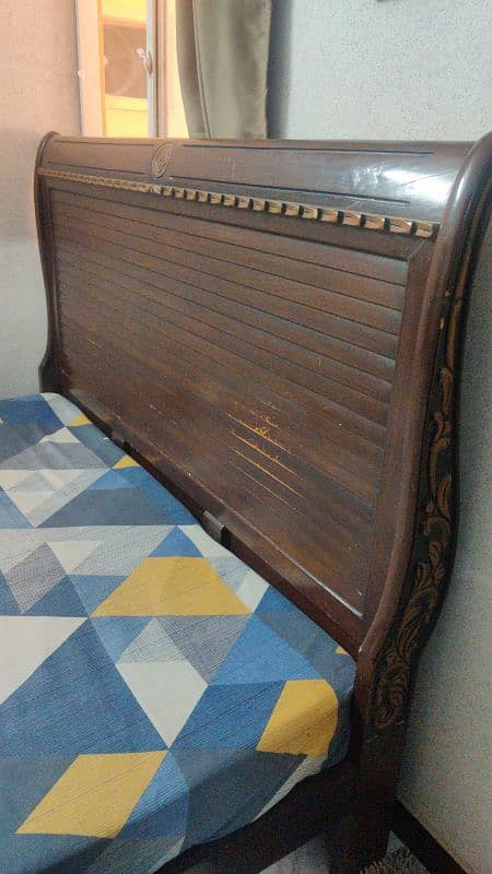 bed with side tables for sale (need polish otherwise new) 2