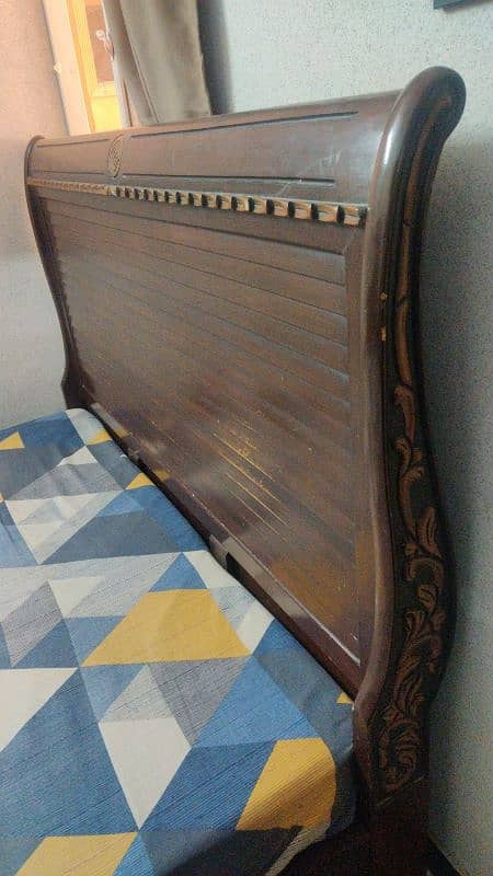 bed with side tables for sale (need polish otherwise new) 3