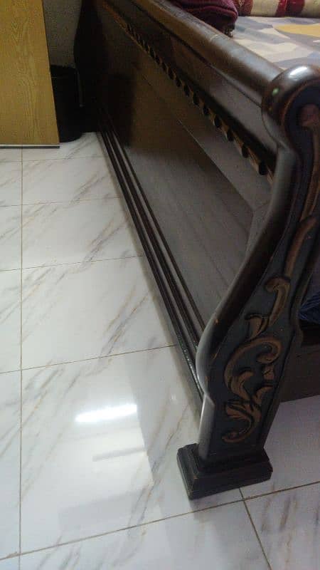 bed with side tables for sale (need polish otherwise new) 5
