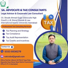 Advocate Islamabad/FBR Compliance, Income Tax Returns, Sales Tax
