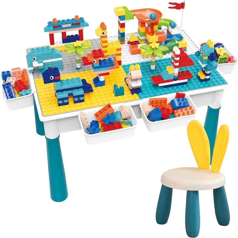 Building Block Table Set, Includes 2 Chair 4 Storage Box 3