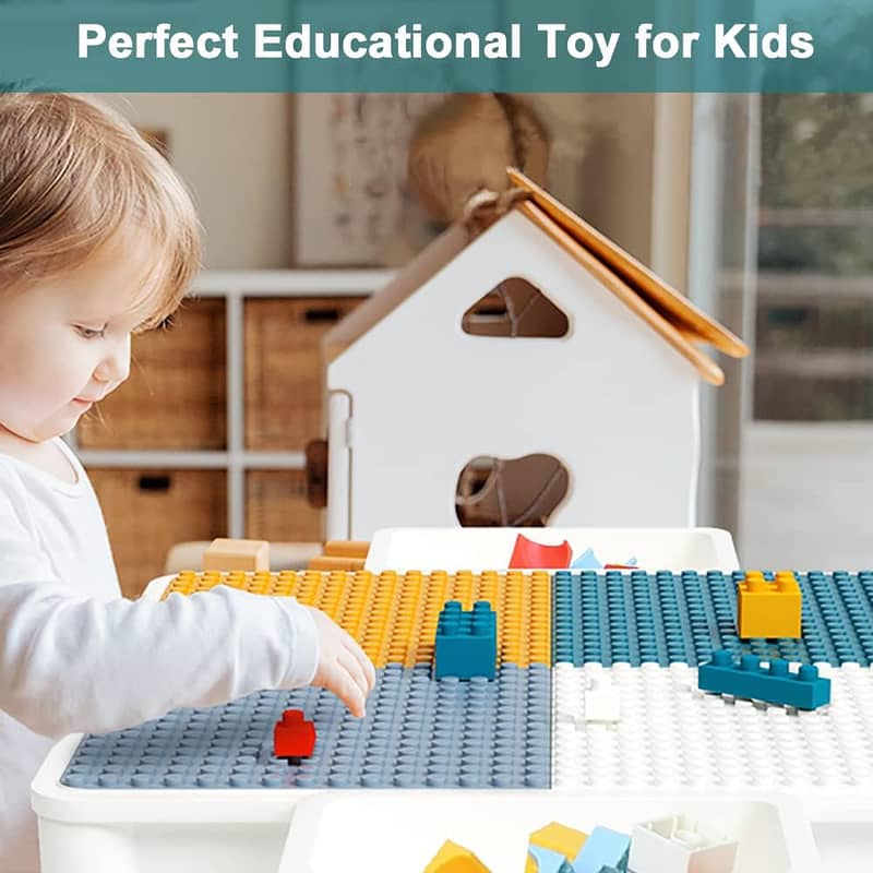 Building Block Table Set, Includes 2 Chair 4 Storage Box 6