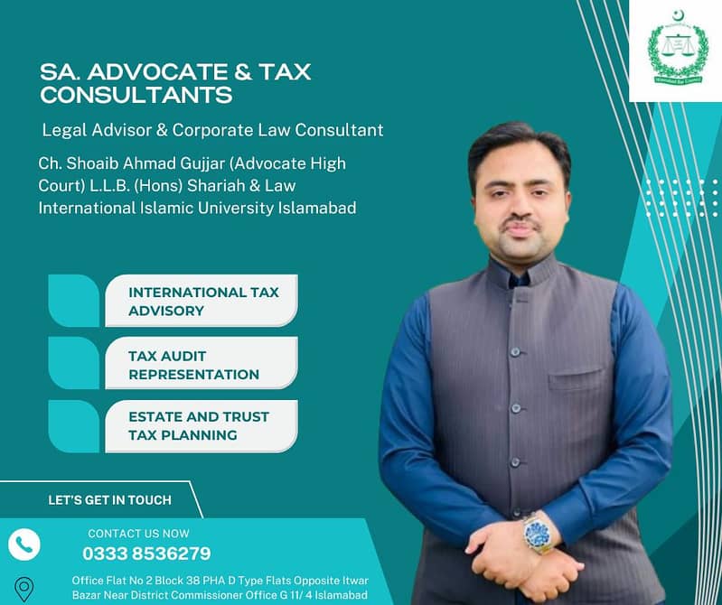 Income Tax Returns, Sales Tax,Advocate Islamabad/FBR Compliance 0