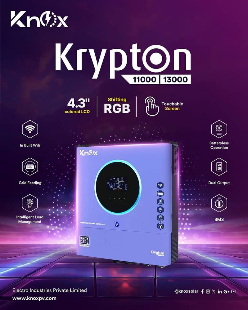 knox Hybrid Ongrid Inverter 4kw, 6kw, 8kw, 10kw, ip21, ip65 9