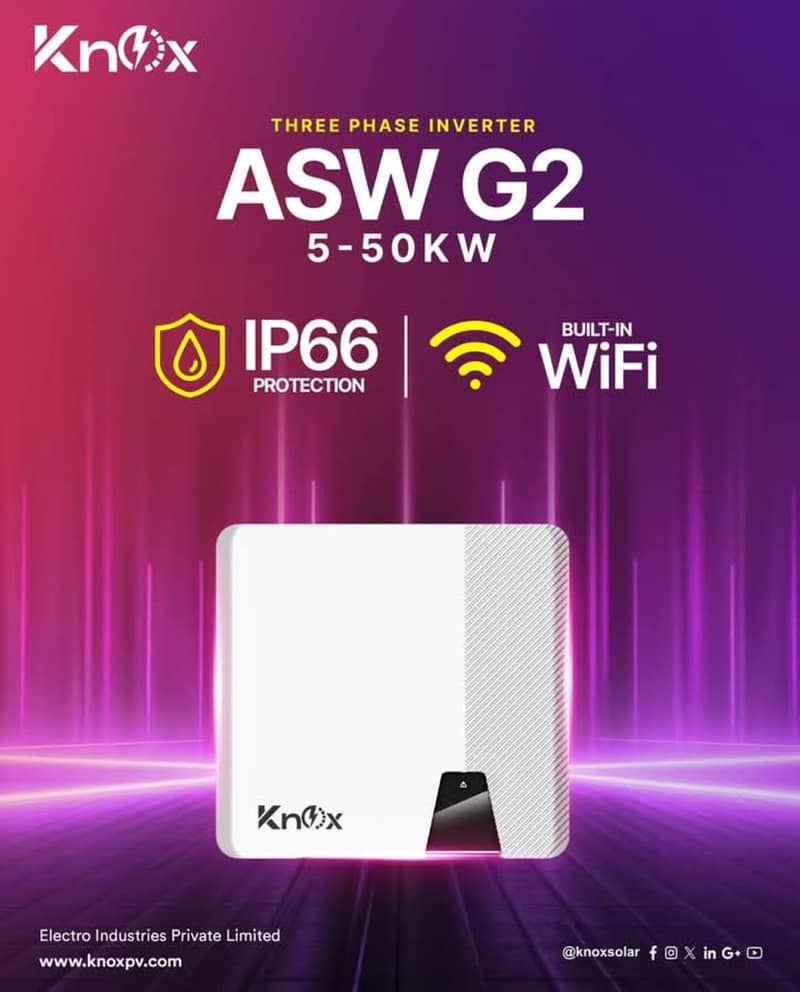 knox Hybrid Ongrid Inverter 4kw, 6kw, 8kw, 10kw, ip21, ip65 12
