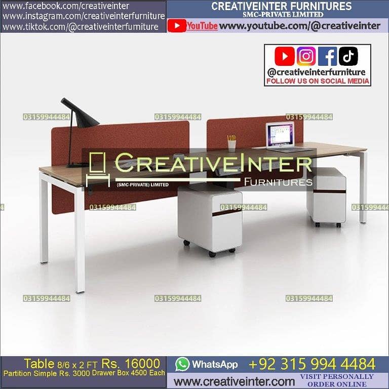 Office Table Workstation Gaming Desk Study Computer Chair Working Hom 8