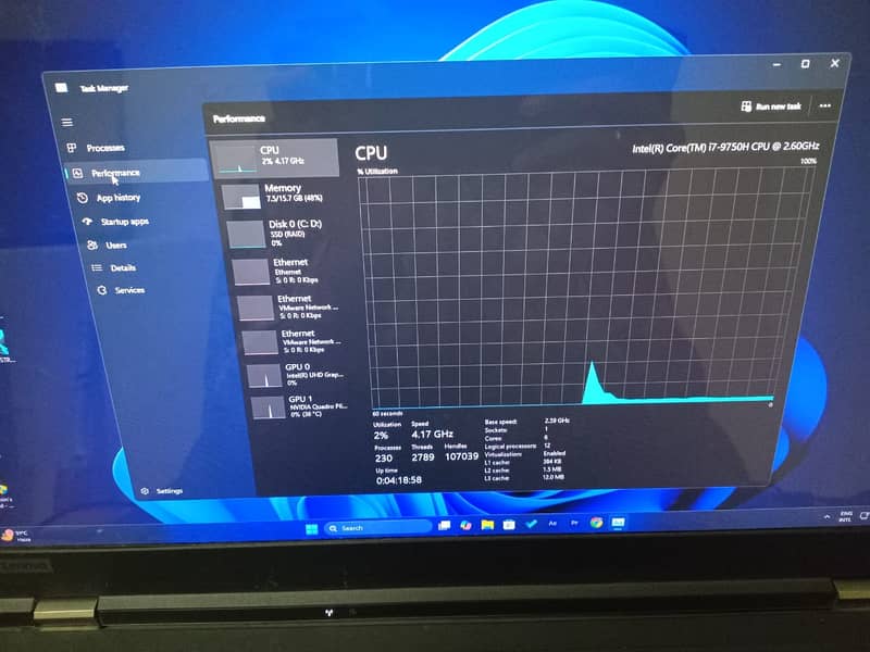 Lenevo P73 || intel i9 9H || 16gb ram 512 Nvme || 4gb Nvidia Gpu 5