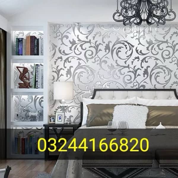 Home Wallpaper, Fluted panels, Wooden Floor, blinds interior,vinyl 0