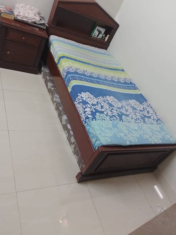 3 Pcs Single Bed with Side Tables 0