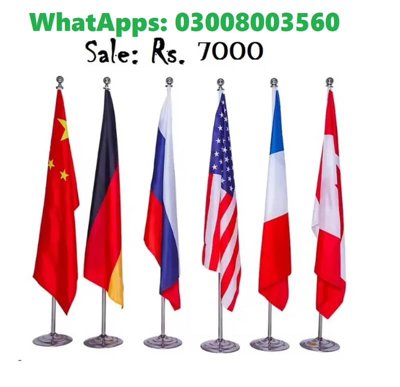 USA Flag, UK Flag , Australia flag , Canada Flag , China Flag & pole 0