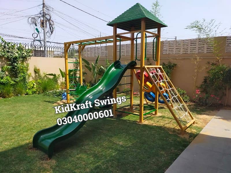 Slides, Swings, Seesaw, Merry go round, Jungle gym, Monkey bar,Climbe 13