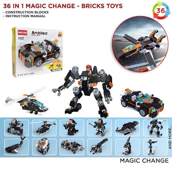 256PCS Architect Magic 36-In-1 Ultimate Building Block Set 0