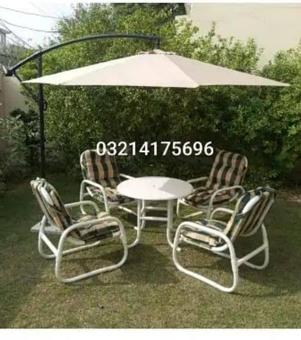 OUTDOOR GARDEN UPVC RATTAN FURNITURE SOFA SET CHAIRS TABLE UMBRELLA 2