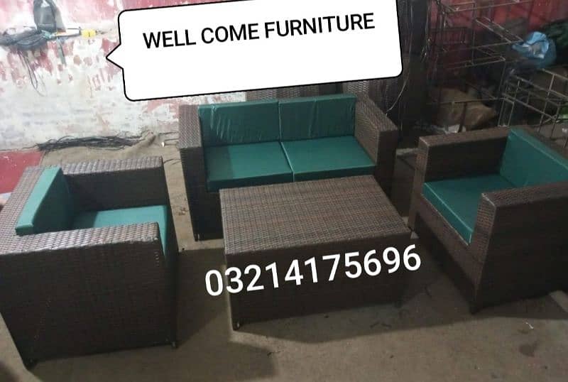OUTDOOR GARDEN UPVC RATTAN FURNITURE SOFA SET CHAIRS TABLE UMBRELLA 11