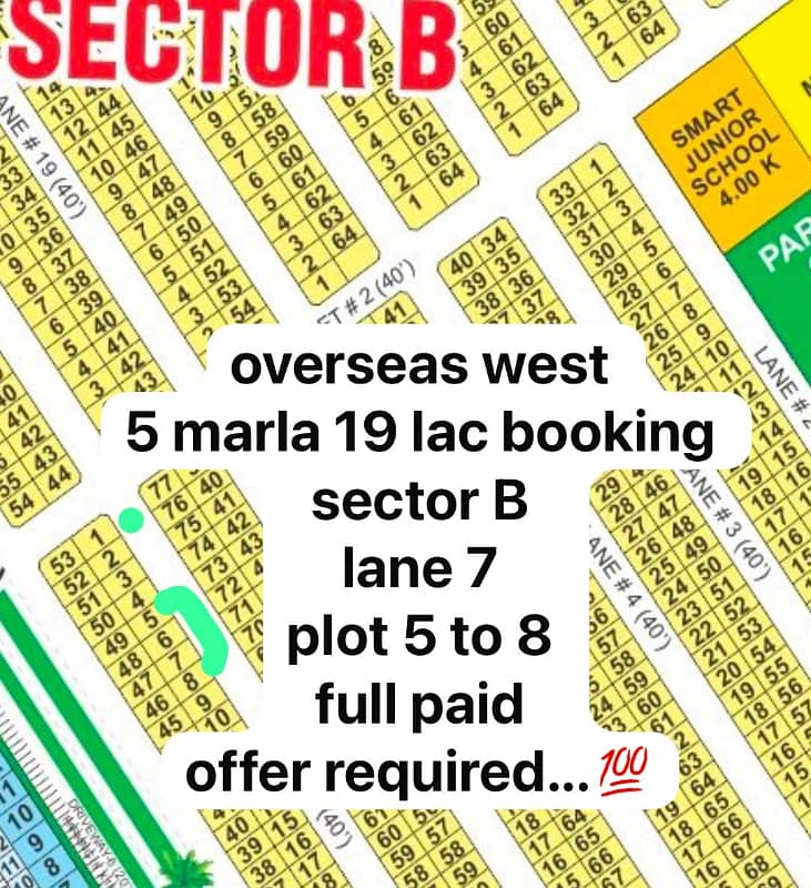 5 MARLA PLOT OVERSEAS WEST IN LAHORE SMART CITY 0