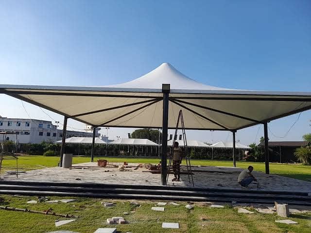 Tensile Shades | Car parking shade | PEB Sheds | Pvc Tensile shades 2